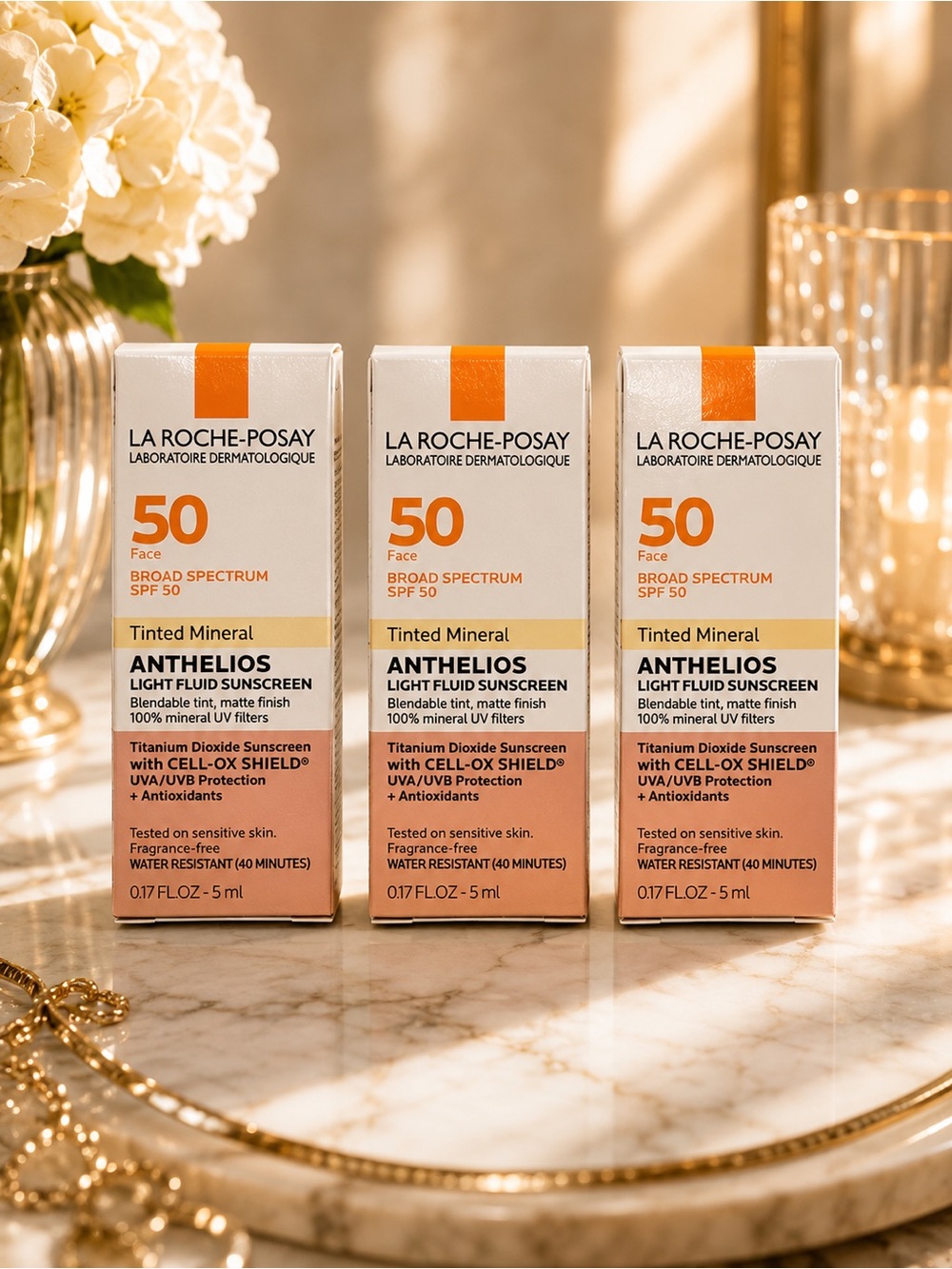 La Roche-Posay Anthelios Tinted Mineral SPF 40 Light Deep (3 Pack) Travel Size